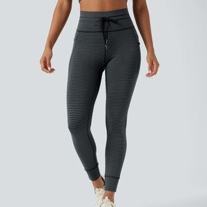 HALARA Striped Black & Gray Leggings